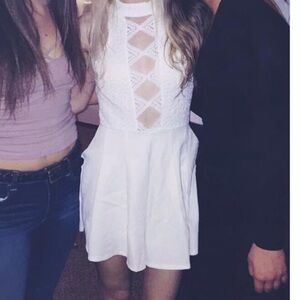 Selfie Leslie White Cut Out Romper